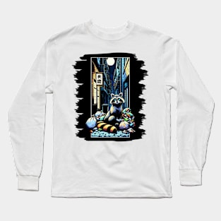 Midnight Scavenger: The Urban Raccoon's Tale Long Sleeve T-Shirt